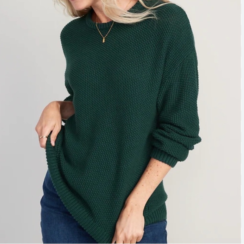 Old Navy Women's lightweight Crew Neck Green Sweater